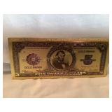 1/10 gr. 24 kt gold 1923 $5 Lincoln Porthole