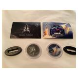 2 Merrick Mint half dollar colorized Spacex DM2 &