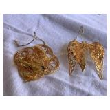 2 Danbury Mint 2020 filigree ornaments, largest