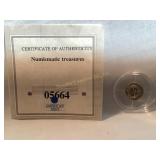 .585 gold 2001 Indian Head dollar, Replica .5