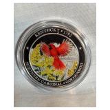 KY 1792 cardinal, goldenrod round,1 Troy oz. .999