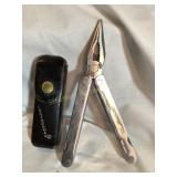 Leatherman multi tool, stainless, w/leather case