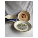 Misc stoneware pie plates-11ï¿½ dia largest & 2