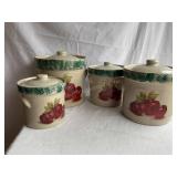 Shaker & Thangs  stoneware apple canister set