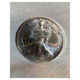2018 (N/M) silver Eagle dollar coin, 1 oz. fine