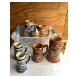 7 Misc. Steins, tallest is 9", Avon, Hawaii,