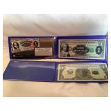 2 Merrick Mint Commemorative $1 bank notes