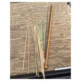 Misc. lot- fishing poles, dowel rods, etc.