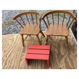3 pc childrenï¿½s furniture, chairs, stool,