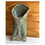 Handcrafted ceramic wall pocket, 12x5.5"