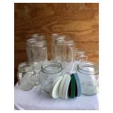 8 Golden Harvest glass canisters, w/5 lids,