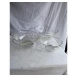 3 pc Pyrex mixing bowl set, White lace pattern,