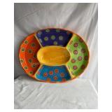 Hand painted divided party tray 16" x 12 1/2ï¿½