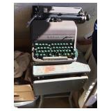 Metal typewriter stand w/royal typewriter