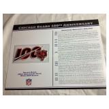 NFL Chicago Bears 100th anniversary patch & stat