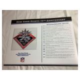 NFL NY Giants 75th anniversary patch & stat card