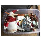 Misc. Christmas decor- snowman, stockings, rug,