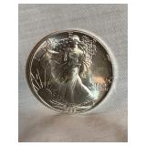 1988  (N/M) silver Eagle dollar coin, 1 oz. fine