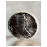 1992  (N/M) silver Eagle dollar coin, 1 oz. fine