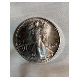 1990  (N/M) silver Eagle dollar coin, 1 oz. fine