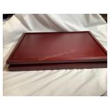 Cherrywood coin display case, 17x 12x2"