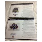 NFL Ravens 10th & 25th anniversary patches & stat