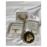 (3) 24 kt gold layered Historical gold Eagle