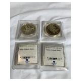 (4)24 kt gold layered Historical gold Eagle