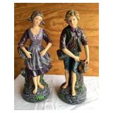 2 Peasant Figurines, 11.5"H