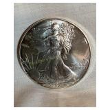 2002 (N/M) silver Eagle dollar coin, 1 oz. fine