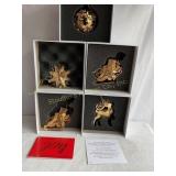 5 Danbury mint annual gold Christmas ornaments