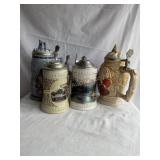 4 steins, Thomas Kincaid, Avon, etc., 9 1/2 "