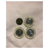 (4) steel war pennies, (1) 1943, 3 uncirculated