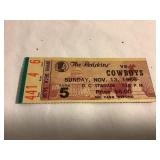 1966 Ticket stub Washington Redskins, and Cowboys