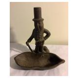 Vtg cast iron Mr Peanut coin catch all dish, 7x7"
