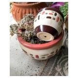 2 Matching mosaic terra-cotta flower pots,