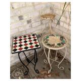 3 Outdoor side tables/planters stands, tallest