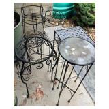 7 Misc metal plant stands, tallest is 27", no
