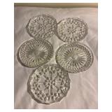 5 Crystal table coasters, 3.5"D