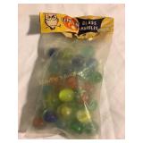 25+ Vtg Union brand cats eye glass marbles, Japan