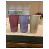 3 Airlume tumblers, 5 1/2" tall, shows lite wear