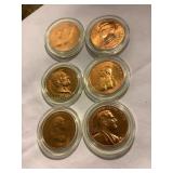 6 President. Deals, Franklin Mint, Kennedy,
