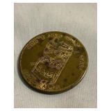 Worcester Salt advertising good luck brass token