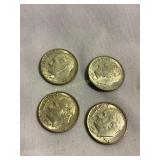 (4) 1960 dimes, 1962 & 1964