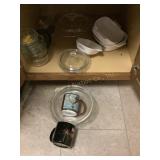 Contents of kitchen shelf- Corning casserole