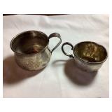 2 Vtg  Sterling kids cups, 2.63 oz.