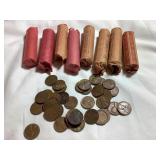 400+ pennies- mostly wheat