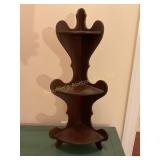 Corner 3 shelf stand, mahogany?, 24" x 10", no
