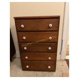 5 drawer chest, mahogany?, 21" x 33" x 11 1/2",