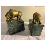 Andrea by Sadek  green marble and brass bull and